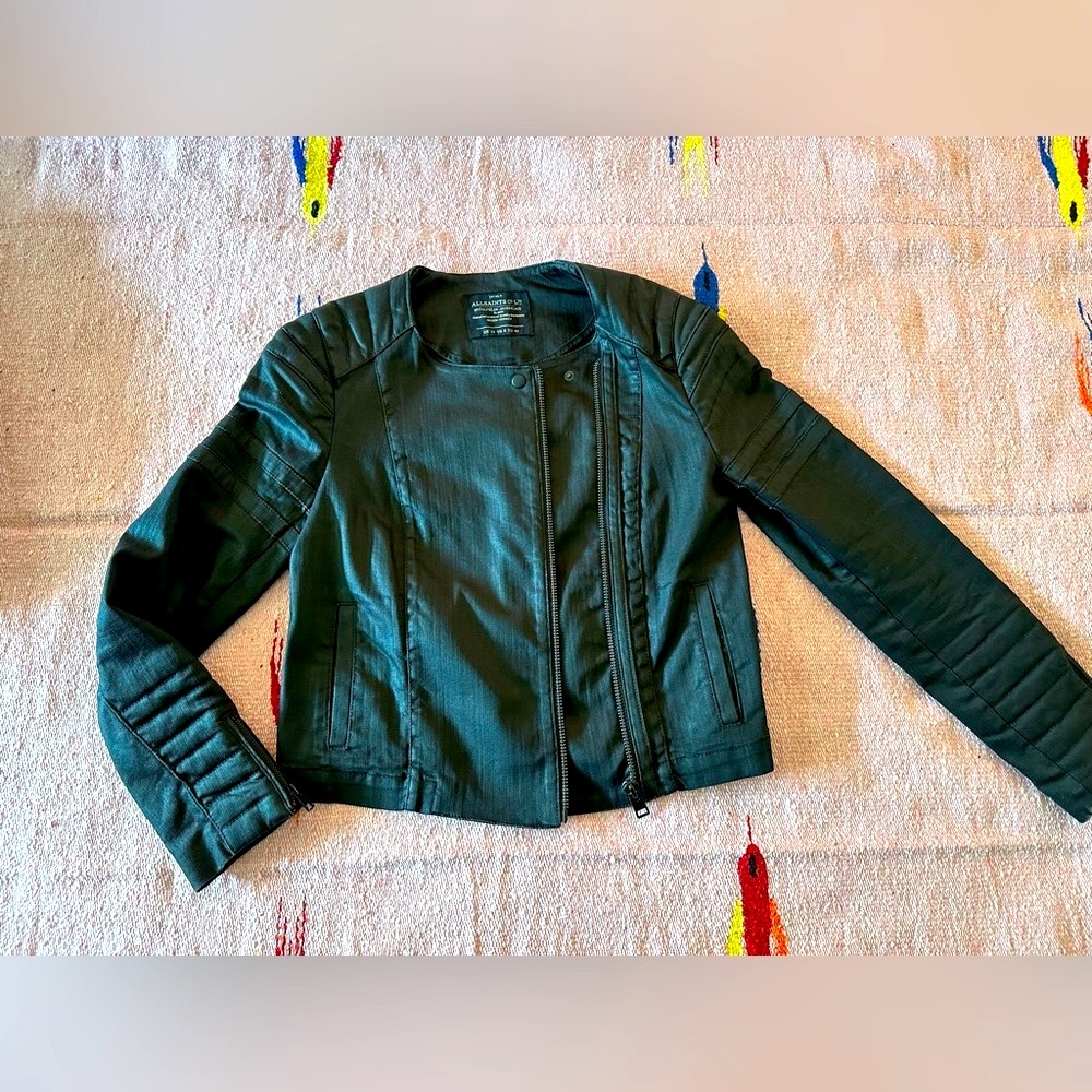 Gorgeous oilcloth moto-inspired All Saints jacket